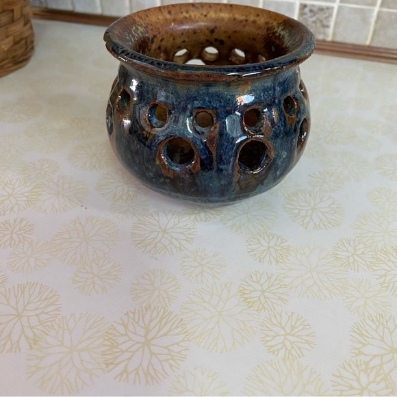 Vintage Pottery Mug & Pottery Tealight candle holder drip glaze handmade - Picture 8 of 12